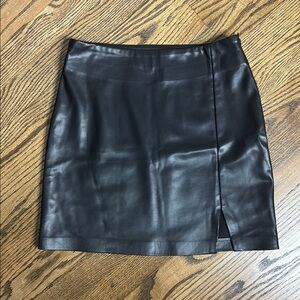 Topshop Black Faux Leather Mini Skirt